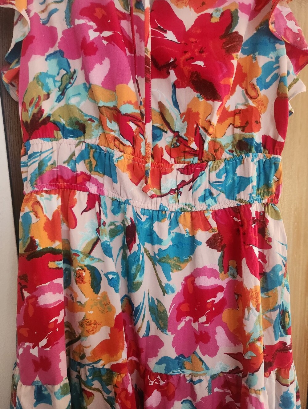 Floral Tie-Neck Maxi Dress in Multi Size Medium - Picture 7 of 13